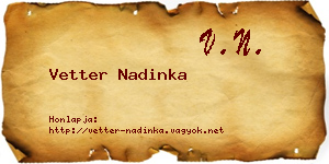 Vetter Nadinka névjegykártya